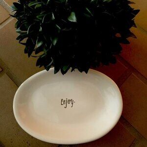Rae Dunn‎ Script Font Enjoy Oval Plate